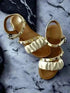 White Studded Casual Dress Comfort Wedges - cunei